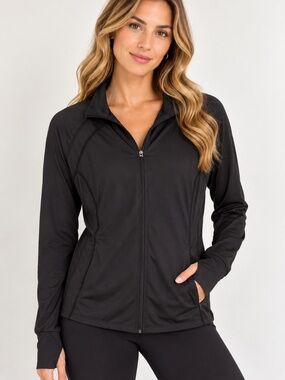 Ideology Women’s Black Full-Zip Athletic Jacket, size 1X